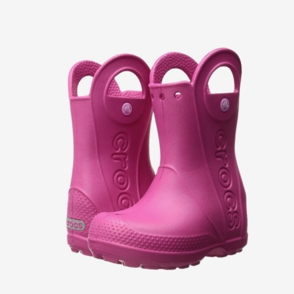 Crocs Handle It Kids Girls Pink Rain Boots size c9